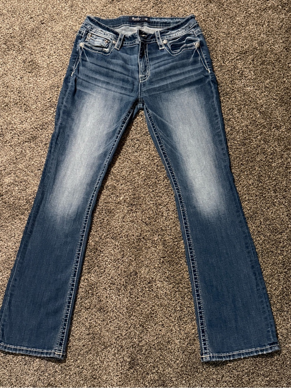 Miss Me Distressed Medium Blue Bootcut Jeans 30x32